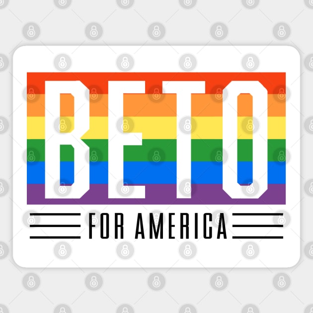 LGBTQ Beto O'Rourke For Texas 2024 | Beto For America | Beto Orourke 2022 Texas Governor | LGBT Gay Pride T-Shirt Magnet by BlueWaveTshirts